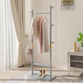 CHANCEE Solid Wood Coat Rack, Freestanding Clothes Rack with Shoe Storage, Heavy-Duty Hall Tree with 5 Hooks, Corner Coat & Hat Stand for Bedroom, Entryway, Living Room, Hotel