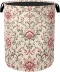 Vintage Floral Patterns Laundry Basket - Heavy Duty 60L Dirty Clothes Organizer, Water Resistant Foldable Hamper for Men Women
