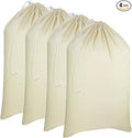 COTTON CRAFT Extra Large Laundry Bags -4 Pack Heavy Duty Durable Cotton Canvas Drawstring Closure Washable Laundry Bag - Back to School Travel College Dorm Basket Liner Clothes Organizer - XL 28 x 36