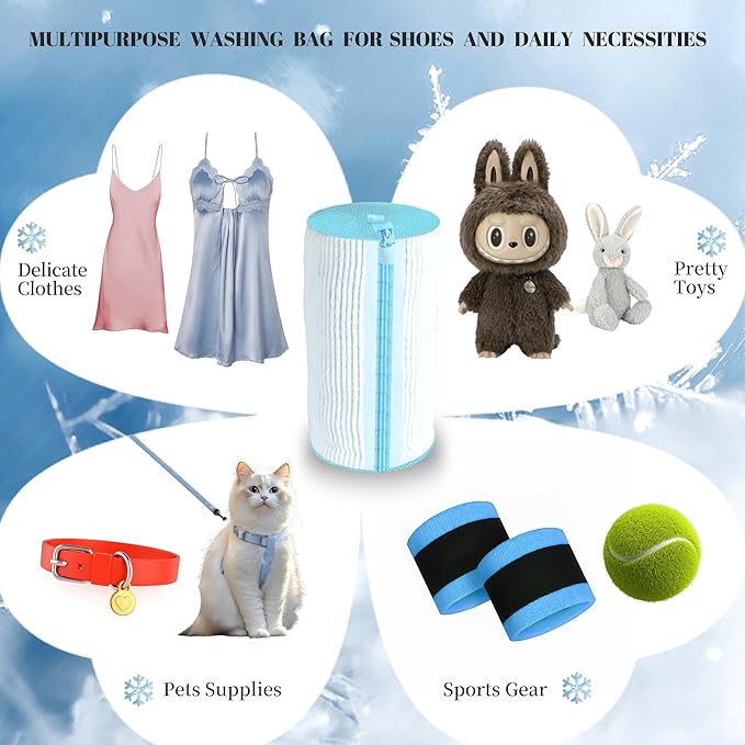 Shoe Washing Machine Bag, Laundry Shoe Bag for Washer and Dryer,2Pcs Reusable Shoe Bag for Washing Machine Fit Most Shoes Types (White 2 pcs)