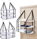 CINPIUK 2 Pcs 3-Tier Sweater Drying Rack Over The Door, Foldable Mesh Hanging Dryer Flat with Hooks, Large Breathable Laundry Drying Hanger, Clothes Lay Flat Dryer for Apartments Dorms Bathrooms