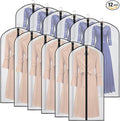Kntiwiwo Garment Bags Clear Suit Bag for Closet Storage (60"12pcs-Black Edges)