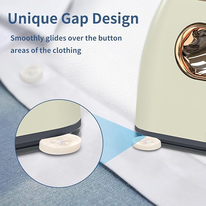 Portable Travel Steamer Iron for Clothes: Mini Handheld Garment Steam Ironing Machine for Clothing - Professional Small Size Hand Held Traveling Fabric Steamers for Wrinkle on Dress Shirt (Beige)