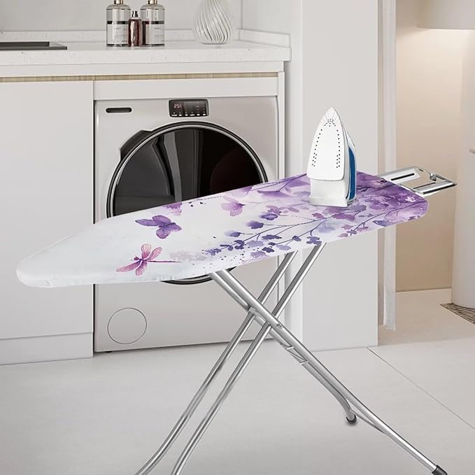 Iron Board Cover Standard Size,Floral Print Ironing Board Cover,Ironing Board Cover,Floral Cover for Ironing Board,Chic Print Purple Medium
