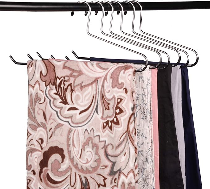 VASLIM 8 Pack Tablecloth Hanger Large Blanket Hangers Heavy Duty Black Vinyl Coated Nonslip - Great for Quilts, Comforters, Table Cloths, Towels, Sleeping Bags,Drapery and bedspreads