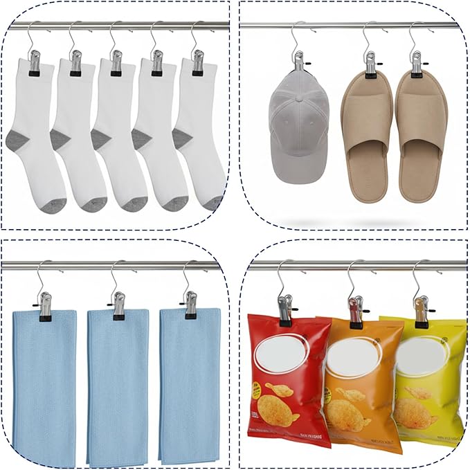 200Pcs Boot Hangers Clips, Laundry Hooks, Clothes Pins, Closet Hanger Organizer Clamps, Socks Towel Clips, Heavy Duty Clothespins, Bulk Clothes Hangers for Closet Travel Pants Socks