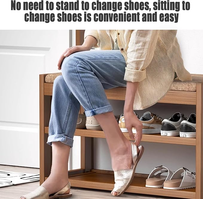 Hall Tree with Bench and Shoe Storage, Coat Rack Freestanding, Coat Hooks and Side Hooks, 5 in 1 Large Organizer, Sturdy Frame WithHooks for Entryway, Hallway(L100*W29CM/L40.5*W11.4IN)