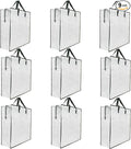9 Pack Clear Storage Bags with Zipper and Handles, Blanket Bags For Closet Storage, Moving and Packing Supplies for College, Underbed Storage Organizer for Clothes Pillow Bedding Christmas Wreath