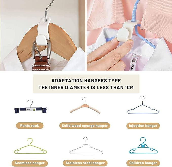 100 Pcs Clothes Hanger Connector Hooks,Heavy Duty Plastic Cascading Hanger Hooks Extender Clips,Wardrobe Clothing Hangers Connection Hooks for Organizer Closet Cabinet Space Savers Hangers, 5 Colors