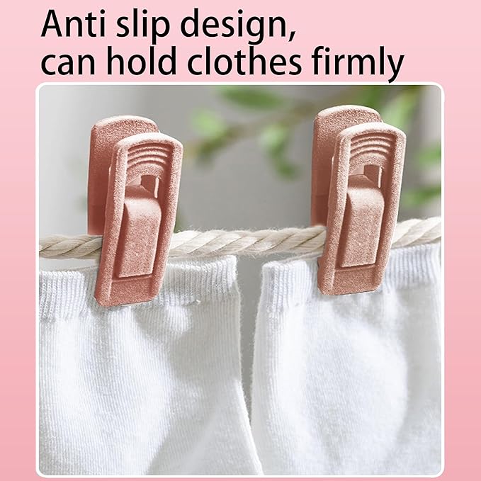 Pink Velvet Hanger Clips, 20PCS Non-Slip Strong Finger Clips for Clothes, Pants, Skirts, Ties, Scarves