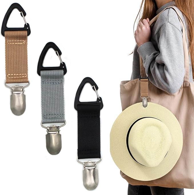 DRESHOW Elastic Hat Clip for Travel - Hat Holder for Bags Luggage Backpack, Outdoor Travel Accessory Travel Hat Clip