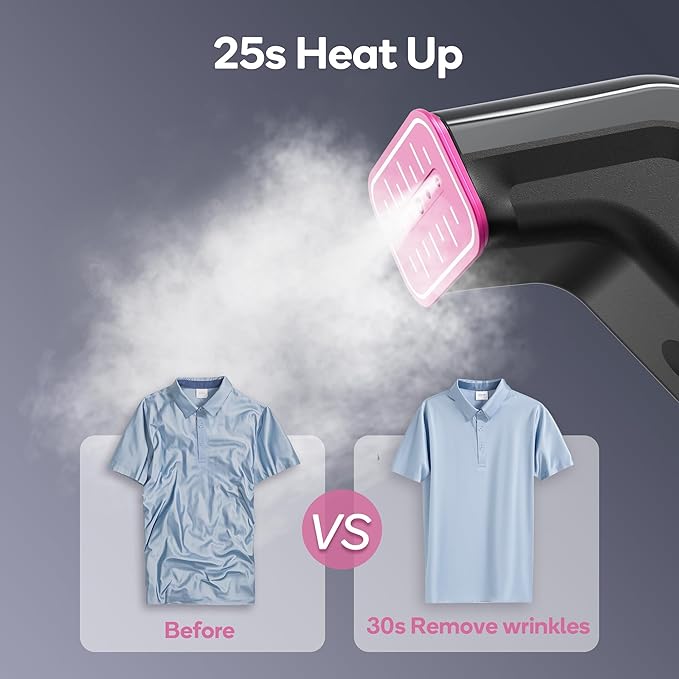 Mini Travel Steamer for Clothes,110-240V Portable Dual Voltage Steamer & Iron 2 In 1,Integrated 170ml Tank 25s Fast Heat,1.2lbs Travel Size Fabric Iron,Handheld Steaming Wrinkles Remover For Garments