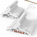 Baby Clothes Hangers 80PCS, 11"-14" Extendable and Stackable Kids Hangers, 45g Ultra-Thick Space Saving Non-Slip Plastic Hanger for Infant, Toddler and Nursery Closet (White-White-80)