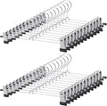 GoodtoU Pants Hangers with Clips, 30 Pack, Non-Slip Rubber Tips, Slim Space-Saving Hangers Trouser Shorts Jeans Adjustable for Men Women Apartment Dorm Organizer