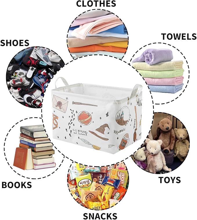 Nursery Decor,Baby Laundry Large Hamper Basket Foldable With Waterproof Pe Coating,Magic Dirty Clothes Basket for Kids,Bedroom,Bathroom Set,Toy Bin,Boys and Girls Birthday Gifts (Square)