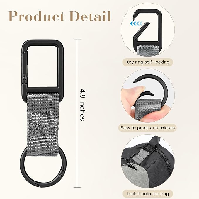 Niveaya Hat Clip for Travel - 2PCS, Stylish Hat Clip for Baseball Cap & Snapback Trucker Ponytail Hat, Sturdy Carabiner with Double Lock for Backpack Luggage Bag, Outdoor Vacation Cruise Essentials