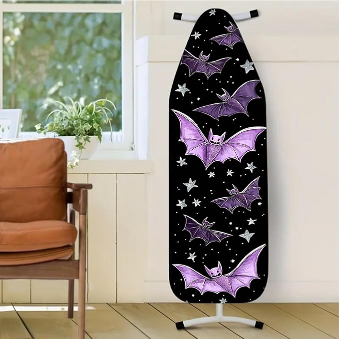 Nuxovilar Purple Bat & Star Ironing Board Cover,15 * 54inch,Fit Most Standard Boards,Ironing Accessory,Home Decor