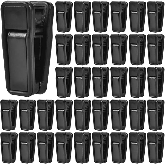 40 Pcs Plastic Baby Hanger Clips Slim-line Finger Clips Set for Clothes Hanger Velvet Hanger (Black)