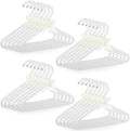 Threan White 24 Pcs Pearl Beaded Clothes Hanger Mini Pearl Beads Small Metal Clothes Hangers with Ribbon Standard for Kids Baby Children Pet Dog