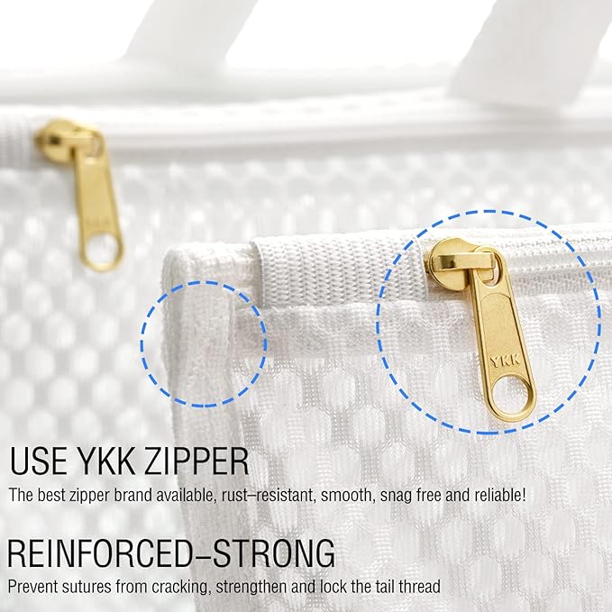 TENRAI Laundry Bag Mesh Wash Bag，Use YKK Zipper，Tote Bag Bathroom Hanging, Bra Fine Mesh Wash Bag for Underwear 3 Bags（3M Cellular Mesh ）