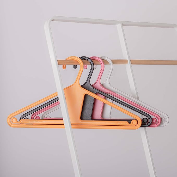 Kangaroo™ 100% Recycled High-Strength Clothing Hanger, Pants, Shirt, Suit, Coat - Patented, Heavy Duty, Non-Slip, Hangeroo - Includes Hacks, Tips, Tricks Booklet – Made in USA (Oatmilk 30-Pack)