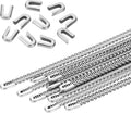 PATIKIL 10 Pcs 6 Inch 304 Stainless Steel Metal Steel Spiral Corset Boning, Metal Boning with 10pcs 6mm Boning Tips for Sewing Corset, Making Costume,Hoop Skirt, Collar (6mm Wide)