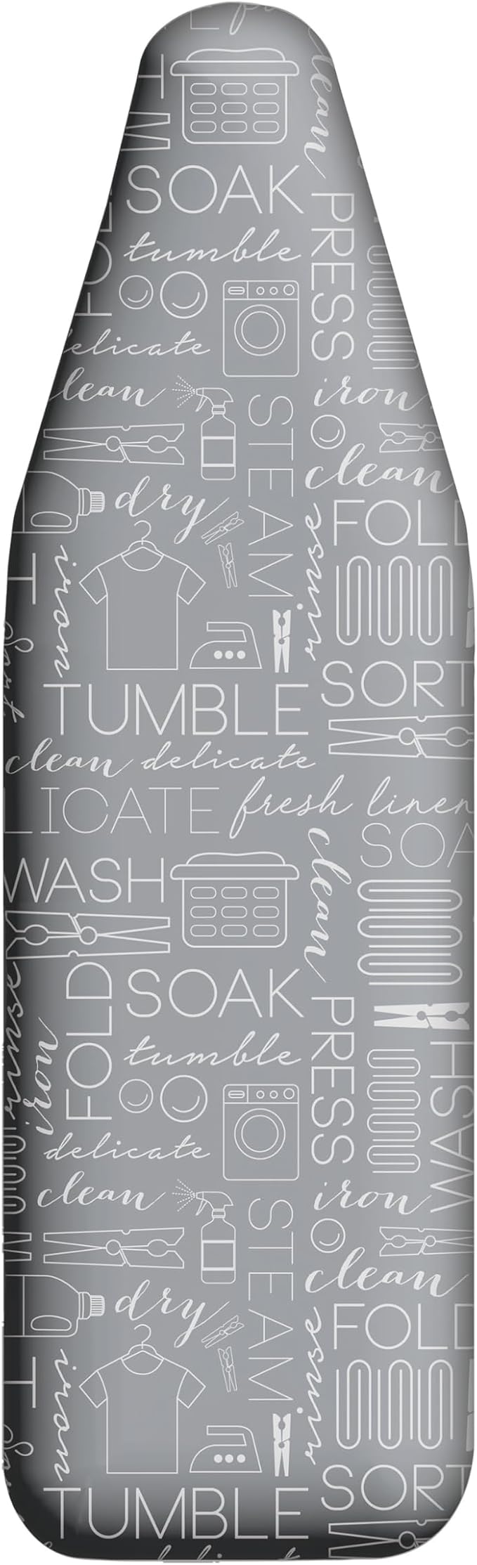 Simplify Ironing Board Cover | Scorch Resistant | Cotton | Thick Padding | Stretch Elastic Fit | Hook and Loop Fasteners | Cover ONLY | Grey