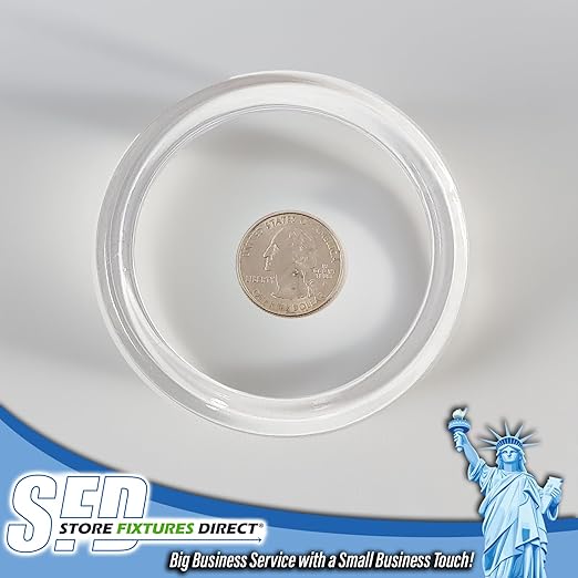 Clear Plastic Retail Scarf Rings - Round Fine Garment Hangers - 2.58" ID - 3.25" OD - 50 Pack