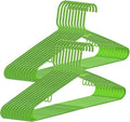 Plastic Hangers 20 Pack, Durable Tubular Hanger and Clothes Hangers, Non-Slip Slim Space Saving, Adult Standard Hangers Ideal for Jackets, Suits, Dress, Trousers, Coats（Green）