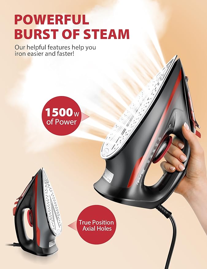 Steamer Iron for Clothes, Portable 2 In 1 Travel Handheld Garment Steamer, 100ml Water Tank, 1100W Light Steam Iron Large Ceramic Heat Panel for Home & Global & Europe Traveling