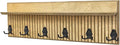Rustic Wall Mounted Coat Rack with Shelf Wooden Entryway Organizer with 5 Metal Hooks for Coats Hats Towels Keys Floating Storage Shelf for Bathroom Bedroom (Jade, 40 inch Striped (4 Hooks))