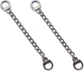 HAND® Set of 2 Dark Metal Tone Metal Sew On Metal Coat Hangers Hanging Chain Loops - 8.5 cm Long