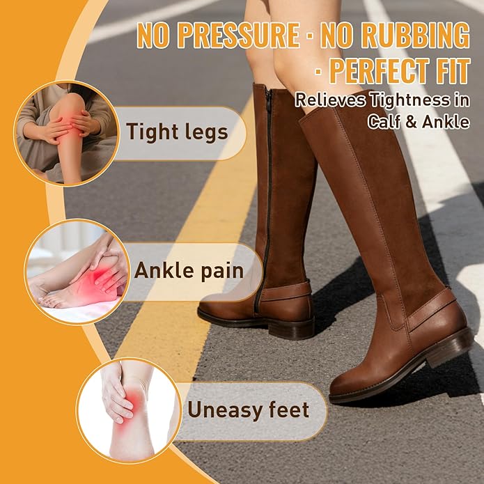 Women’s & Men’s Boot Calf Stretcher, Adjustable Shaft Expander for Wide Footwear, Heavy-Duty Cast Aluminum Tool for Boots, Helps Relieve Tightness in Ankle, Instep And Lower Leg, Fits Most Tall Styles