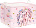 Clastyle Cute Unicorn Laundry Basket Cloud Kids Clothes Book Storage Basket Gift Toy Box for Bedroom Decor,Hearts,40x30x30 cm