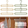 9 in 1 Smart Hanger, Upgrade Space Saving Hanger, 9 Holes Rotate Anti-Skid Folding Hangers with Multifunction Space Saving, for Heavy Clothes, Multiple Shirt, Shirts Pants (6pcs-C)