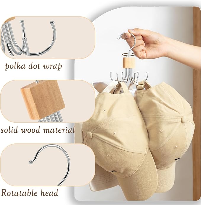 4-Pack Tank Top & Bra Hangers, 360° Rotatable Metal Organizer with Claw Design, Space-Saving Closet Hooks for Bras, Scarves, Purses, and Accessories