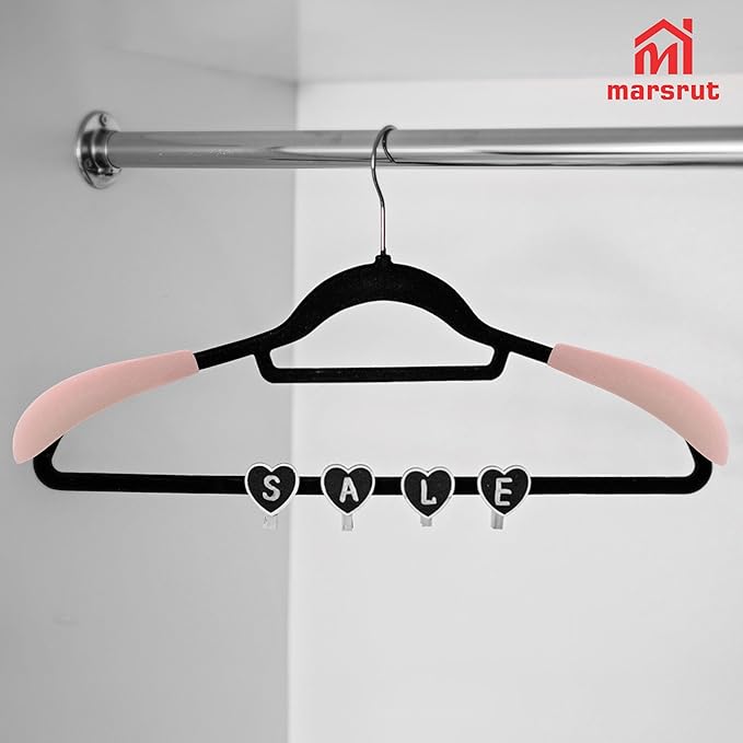 10pcs Velvet Hanger Shoulder Pads Forms Shapers, Non-Slip Cute Flocking Protectors Cushion, ONLY for Velvet Hangers with 0.18-0.2" Thickness, for Home Hotel Dorm Closet Wardrobe Accessories