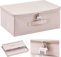 Discreet Lockable Toy Bag Storage Organizer Toy Bag Storage Bins Case with Zipper Lid for Women and Men Clothes Container(Light Purple,15 x 10 x 6.3 Inch)
