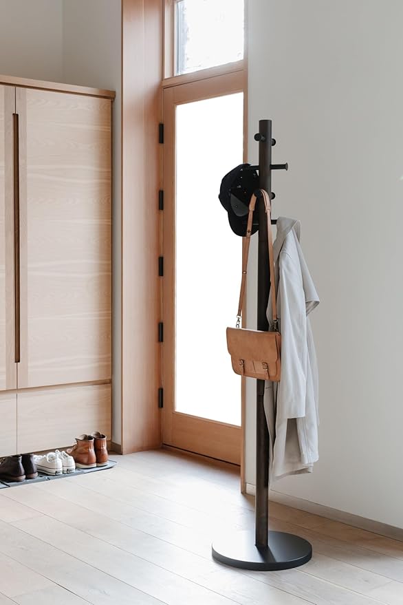 Umbra Pillar, Coat Rack, Black/Walnut