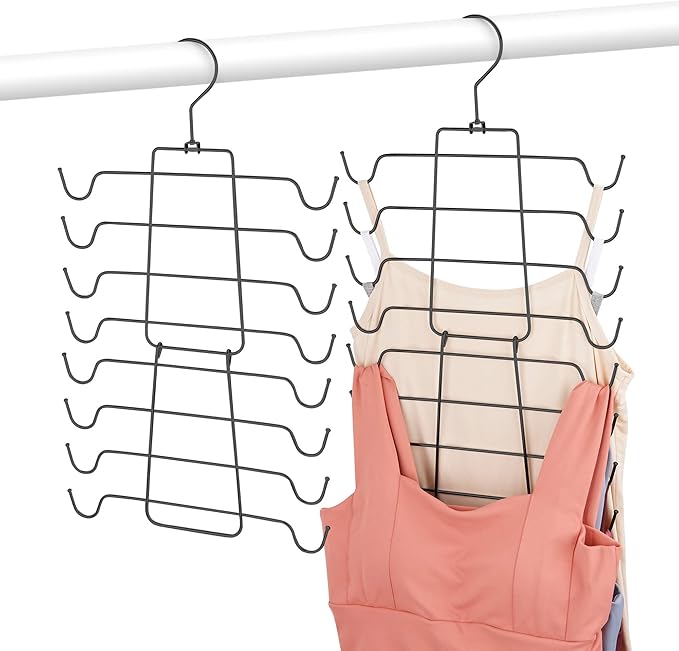4 Pack Bra and Tank Top Hanger for Closet, Sturdy Metal Space Saving Sport Bra Holder, Closet Organizers and Storage, Black
