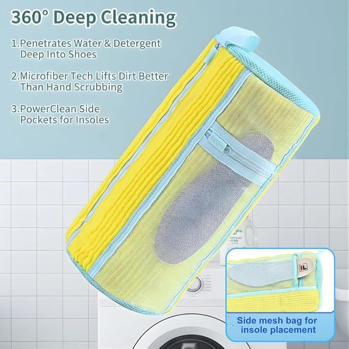 Shoe Washing Machine Bag Set (7-in-1) – Durable Mesh Sneaker Laundry Bags for Washing & Air-Drying Shoes, Includes Drying Rack Hanger & 4 Storage Dust Bags, Protective Shoe Care Kit