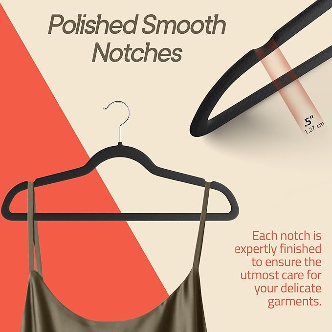 Black Velvet Hangers 20 Pack – 360° Swivel Hook, Non-Slip and Space Saving Hangers, Heavy-Duty 11 lbs Weight Capacity - Smooth Velvet Finish for Crease-Free Clothes and Effortless Closet Organization