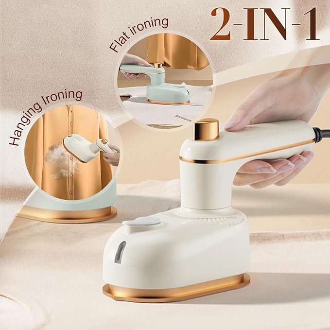 2025 Vacuum Steamer for Clothes, Portable Steam lron Fast 5-Second Heat Up Steaming Ironing, Upgrade Mini Iron for College Dorm Home Mini Travel Iron for Clothes (White)