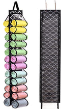 Legging Storage Bag Storage Hanger Can Holds 24 Leggings or Shirts Jeans Compartment Storage Hanger, Foldable Leggings Organizer Clothes Portable Closets Roll Holder(Color-DL)