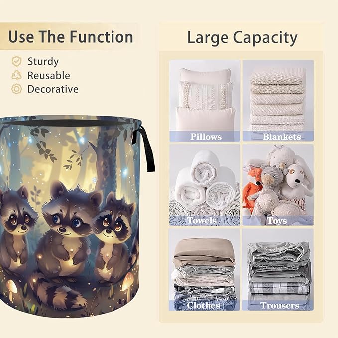 Sunflower Kitten Laundry Basket Hamper for Boys Girls Kids Adults, Foldable Waterproof Oxford Clothes Storage Bin, Cat Organizer for Bedroom Bathroom Room Decor 19.7"x15.8"