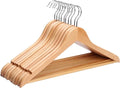 JS HANGER Schima superba Wooden Hangers 20 Pack, Smooth Finish Natural Wood Coat Hangers for Suit Shirt，Dress, Jacket, Pants Clothes Hanger with Swivel Hook & Notches