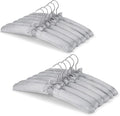 Jetec 12 Pieces Satin Padded Hangers for Women Clothing 15 Inch Satin Hangers 360° Swiveling Hook Sponge Shoulder Padded Hanger for Sweaters, Coat, Blouse, Wedding Dress, Women Cloths (Gray)