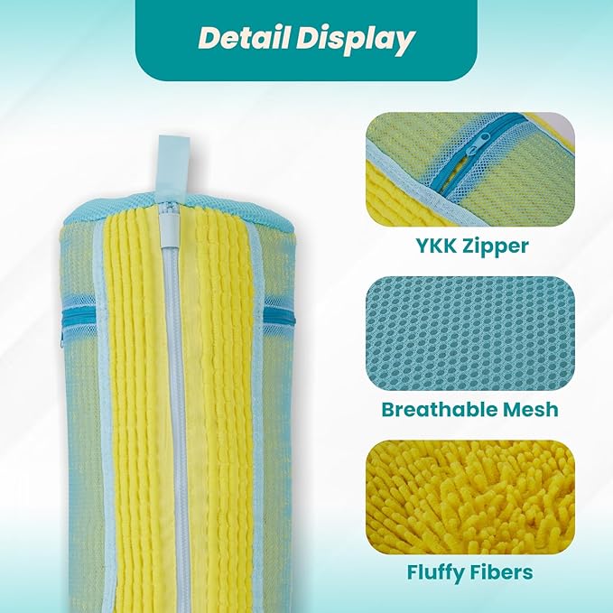 Shoe Washing Machine Bag Durable Shoe Laundry Bags for Sneakers Reusable 2pc With Invisible Zipper Shoes Cleaning Bags 360° Deep Clean for All Shoes Types