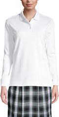 Lands' End School Uniform Kids Long Sleeve Interlock Polo Shirt