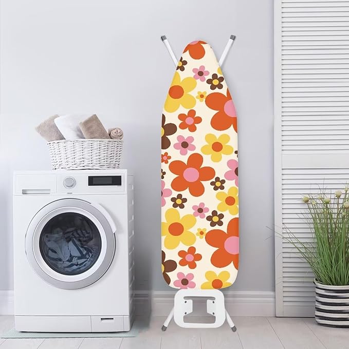 Flower Ironing Board Cover and Pad Resist Scorching Cover for Ironing Board Easy to Install Thick Ironing Board Protector for Table 54x15 inches